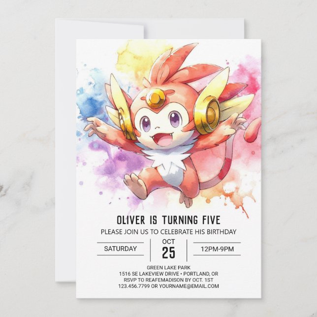 Rustikale Kinder Affe Geburtstag Einladung (Vorderseite)