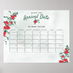 Rustikale Kinderdusche mit kleinen Tomaten Datum Poster