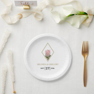 Rustikale King Protea Hochzeit Pappteller