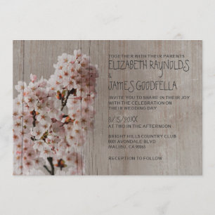 Rustikale Kirschblüten-Hochzeitseinladungen Einladung