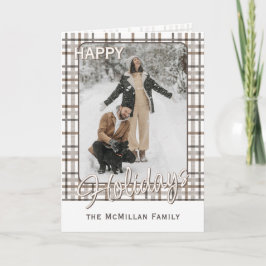 Rustikale Klasse Elegantes Kariertes Muster Feiertagskarte