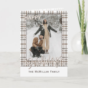 Rustikale Klasse Elegantes Kariertes Muster Feiertagskarte