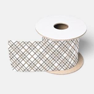 Rustikale Klasse Elegantes, neutrales Kariertes Mu Satinband