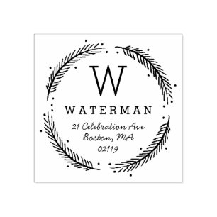 Rustikale Kleider-Monogramm Gummistempel