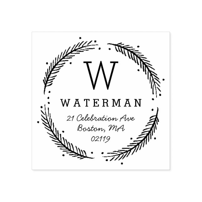 Rustikale Kleider-Monogramm Gummistempel (Prägung)