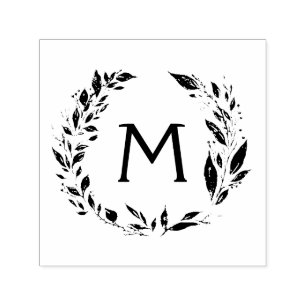 Rustikale Kleider-Reben Monogramm Briefmarke Permastempel
