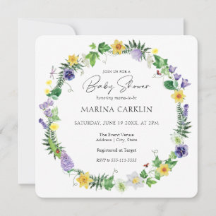 Rustikale Kleidungsstücke, Wildblumen & Gedicht Ki Einladung