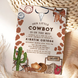 Rustikale kleine Cowboy-Western-Babydusche Einladung