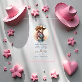Rustikale kleine Cowgirl Western Babydusche Acryleinladungen