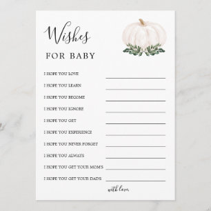 Rustikale Kleine Pumpkin Baby Dusche wünscht Hinweiskarte
