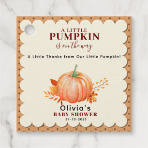 Rustikale, kleine Pumpkin Niedliche Fall Babydusch Geschenkanhänger