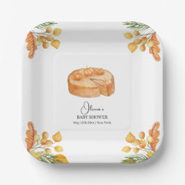 Rustikale kleine Süsse Pumpkin Pie Fall Baby Dusch Pappteller