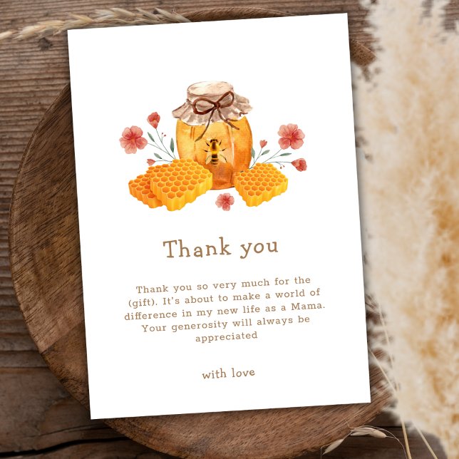 Rustikale Kleine Wildblume Honey Bee Baby Dusche Dankeskarte (Rustic Little Wildflower Honey Bee Baby Shower Thank You Card)