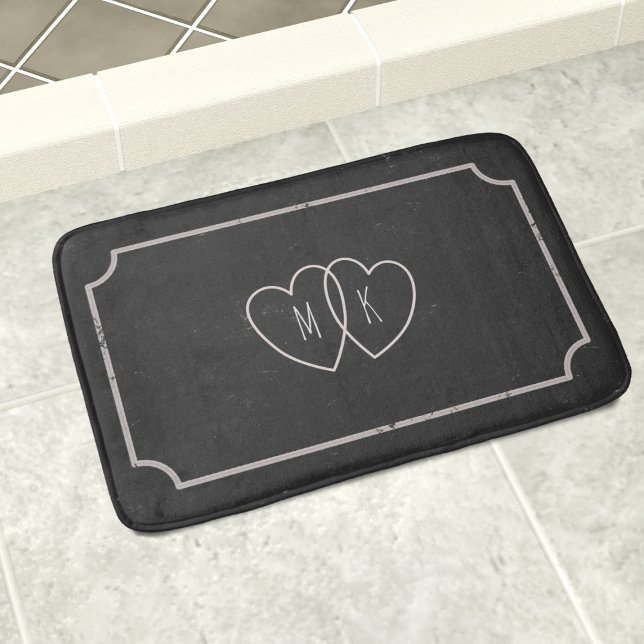 Rustikale Kopfhaut Couple Monogram Bath Mat Badematte (A gift for the Newlyweds. Their initials on a bath mat. They'll not be expecting that)