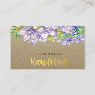 Rustikale, Kraft, Aquarellfarben-Blume Visitenkarte