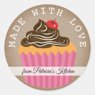 Rustikale Kraft aus Liebe aus der Küche Runder Aufkleber