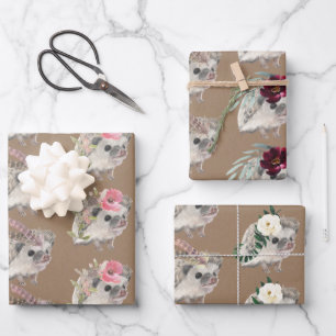 Rustikale Kraft-Baby-Igel, für ein Party verkleide Geschenkpapier Set