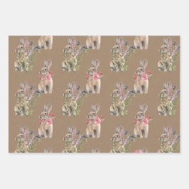 Rustikale Kraft-Babykaninchen, für ein Party Geschenkpapier Set