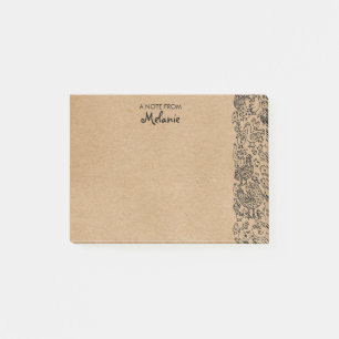 Rustikale Kraft Birds Illustration Personalisiert Post-it Klebezettel
