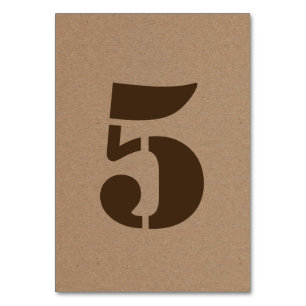 Rustikale Kraft Braunpapier Landhochzeit Tischnummer