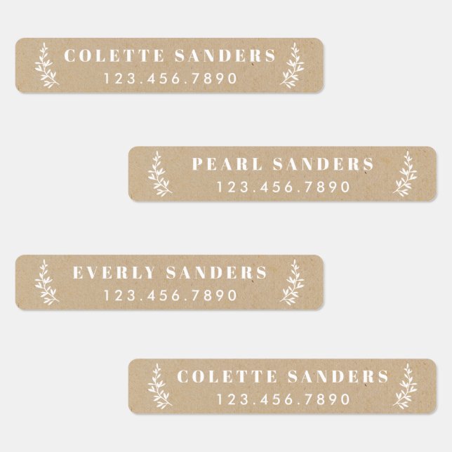 Rustikale Kraft-Eisen auf Namensschildern Etiketten (Gruppe)