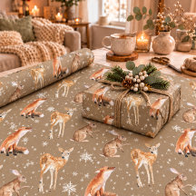 Rustikale Kraft Elegante Wintertiere Schneeflocken