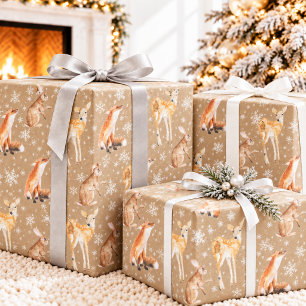Rustikale Kraft Eleganz Wintertiere Große Auswahl Geschenkpapier
