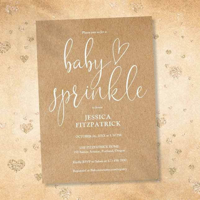 Rustikale Kraft Gender Neutral Baby Sprinkle Dusch Einladung (Rustic Kraft Gender Neutral Baby Sprinkle Shower Invitation)