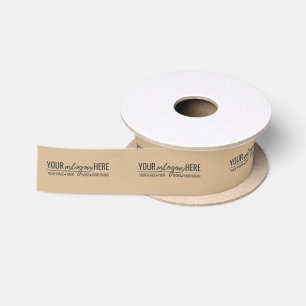 Rustikale Kraft Geschäft-Logo-Branding Satinband