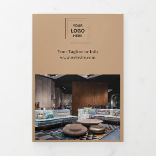 Rustikale Kraft-Geschäfts-Trifold-Branding-Design Dreifach Gefaltete Karte