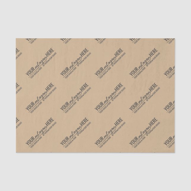 Rustikale Kraft-Geschäftslogo-Branding Seidenpapier (Vorderseite)