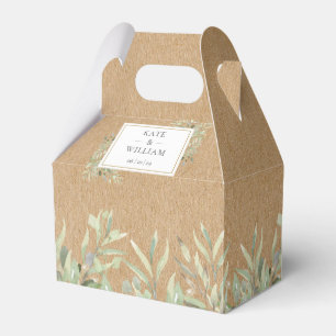 Rustikale Kraft Greenery Blätter Hochzeit Geschenkschachtel