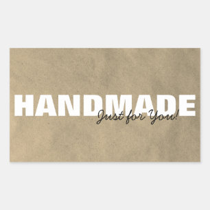 Rustikale Kraft Handmade just for You Business/Gif Rechteckiger Aufkleber