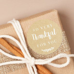 Rustikale Kraft Herbst Thanksgiving-Geschenk Runder Aufkleber