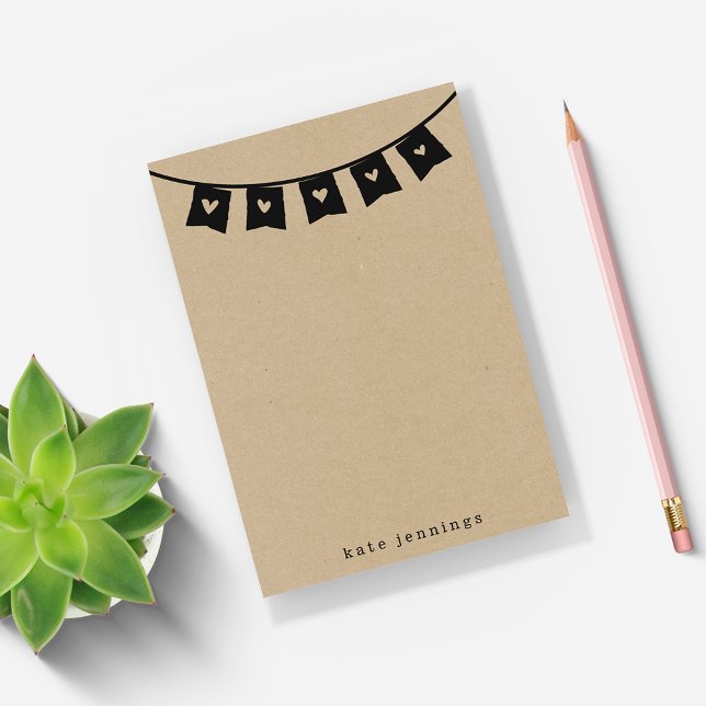 Rustikale Kraft-Herzwurf Post-it Klebezettel (Von Creator hochgeladen)