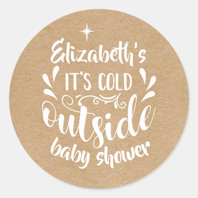 Rustikale Kraft im kalten Außenbereich Kinderdusch Runder Aufkleber (Vorderseite)