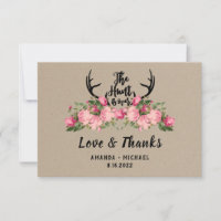 Rustikale Kraft-Jagd ist über Hochzeit Danke
