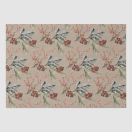 Rustikale Kraft Juniper Pine Cones Ilex Berries Seidenpapier