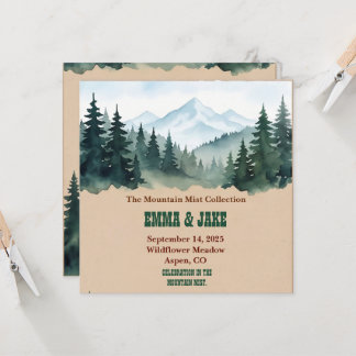 Rustikale Kraft-Kieferwald-Hochzeitskollektion Einladung