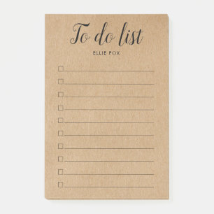 Rustikale Kraft-Kontrollkästchen-To-Do-Liste Post-it Klebezettel