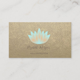 Rustikale Kraft, Lotus, Gold Confetti Yoga Instruc Visitenkarte