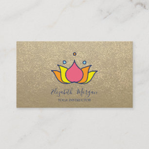 Rustikale Kraft,Lotus,Gold Konfetti Lotus Visitenkarte
