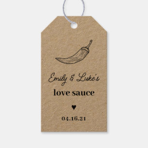 Rustikale Kraft Minimalistische Hochzeitsauce Geschenkanhänger