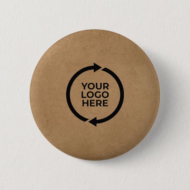 Rustikale Kraft Moderne Corporate Identity Design Button (Vorderseite)
