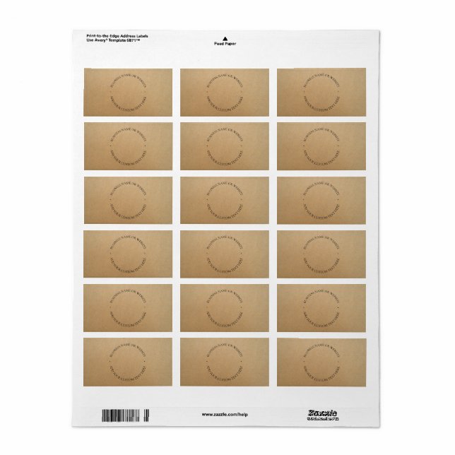 Rustikale Kraft Moderne, stilvoll Beruflich Adressaufkleber (Vorne)