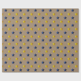 Rustikale Kraft Navy Blue Gold Stars Urlaub Geschenkpapier