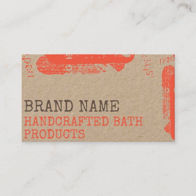 Rustikale Kraft Papier Vintag Style Eigenhandwerk Visitenkarte (Vorderseite)