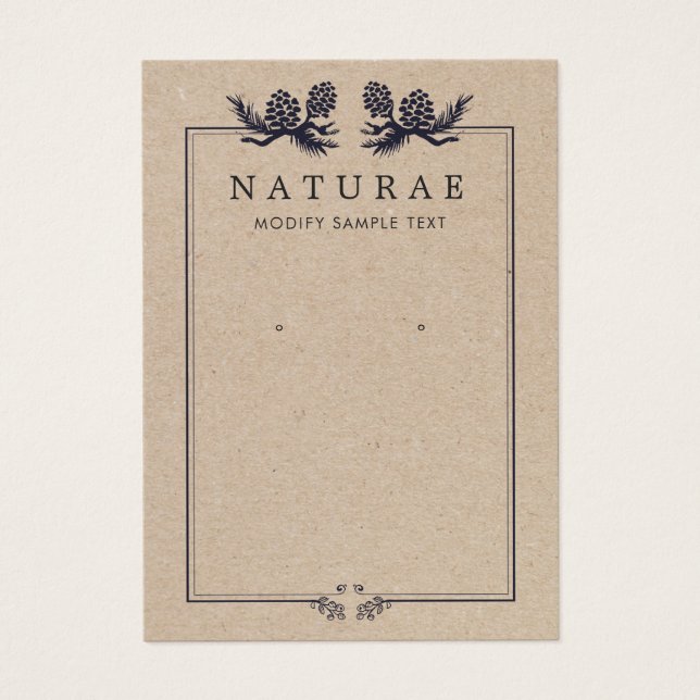 Rustikale Kraft Pine Cones Earring Juwelier Displa (Vorderseite)