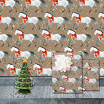 Rustikale Kraft Red Christmas Bows on White Horns Geschenkpapier Set<br><div class="desc">Ein Kraft-Urlaubspapier mit einem farbenfrohen,  weißen Pferd,  das einen roten Bogen in einem Wiederholmuster trägt,  mit einem leichten Schneefall.</div>