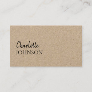 Rustikale Kraft Schrift   Elegante minimalistische Visitenkarte